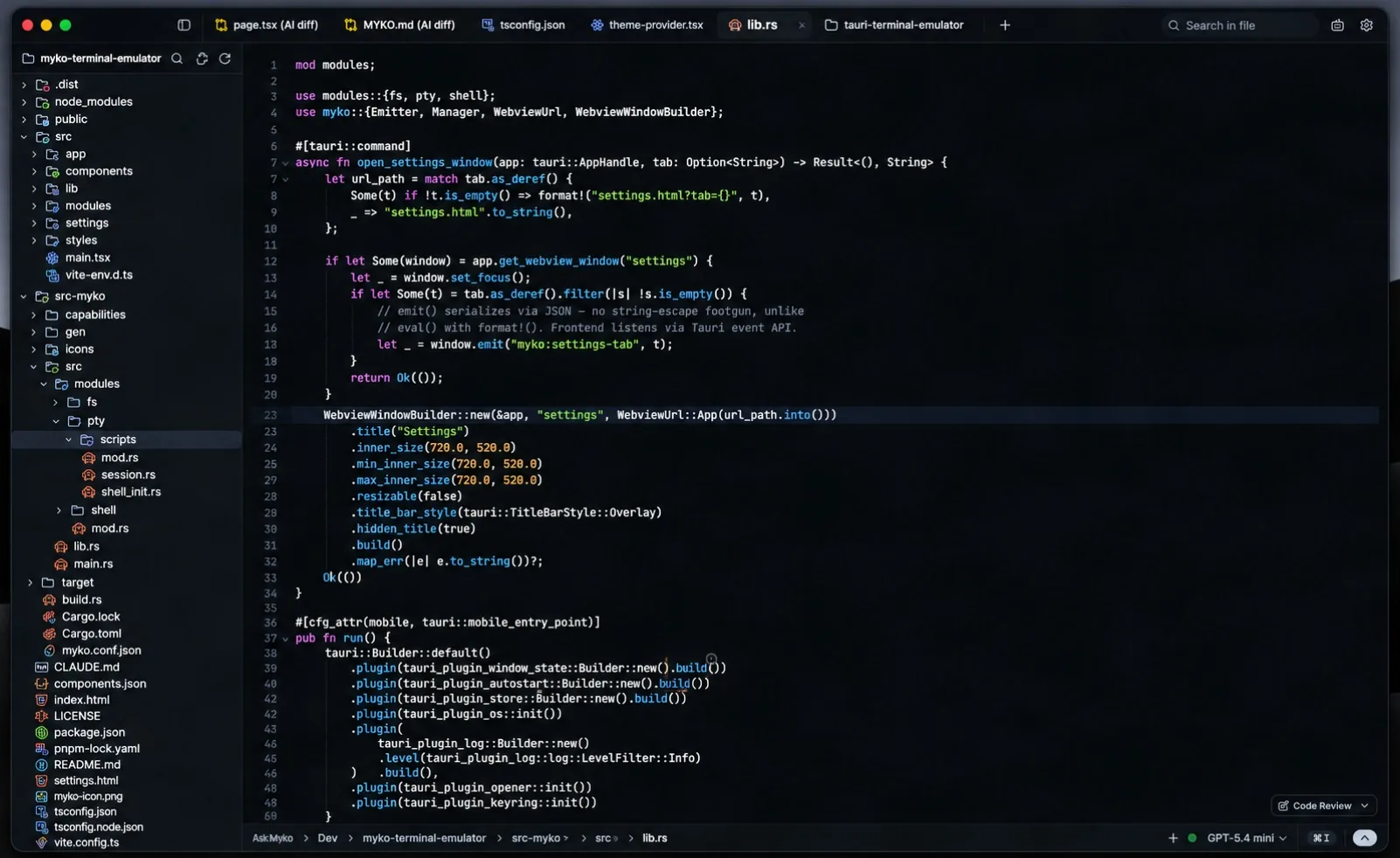 Myko code editor
